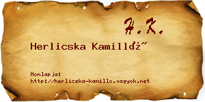 Herlicska Kamilló névjegykártya